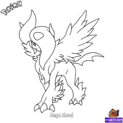 Free printable Mega Absol Coloring Page - Free Printable Pokemon Coloring Sheets coloring page